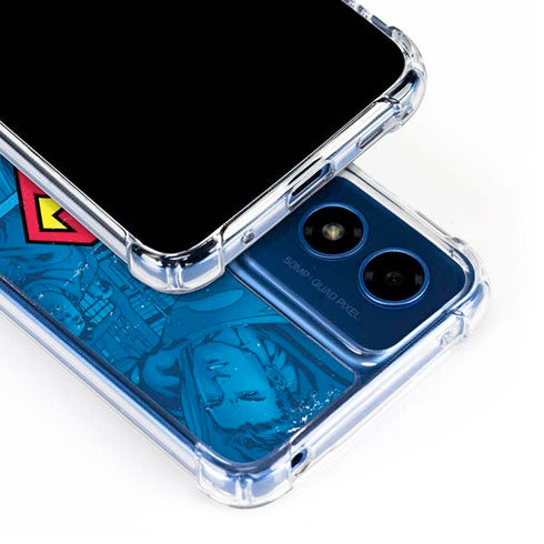 DC Comics Superman Logo Background Pattern Moto G 5G (2024) Clear Case